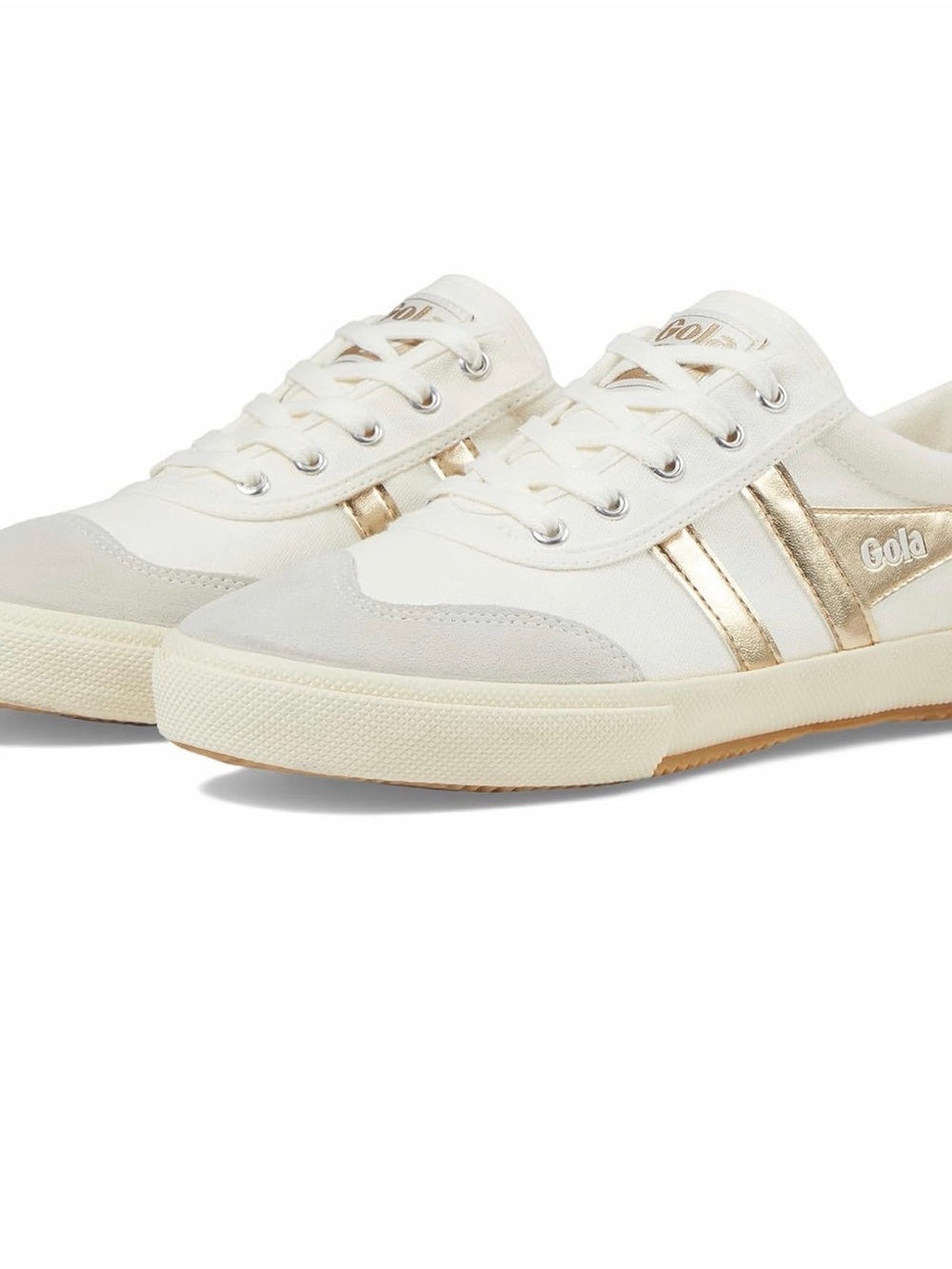 Gola Cream & Gold Low-Top Canvas Sneaker